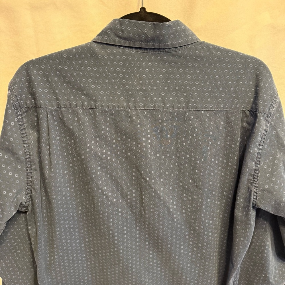 Wrangler Flex for Comfort Cotton M Long Sleeve Button Front Shirt Microprint - Picture 9 of 13